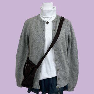 70s Grey wool cardigan with button up front, perfect for layering